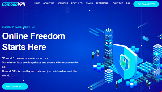 The malicious ComodoVPN distribution page from June 2025, which is notably targeted at activists and journalists globally. Source: Lookout