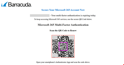 Example of the use of the QR code nesting technique. Source: Barracuda Networks